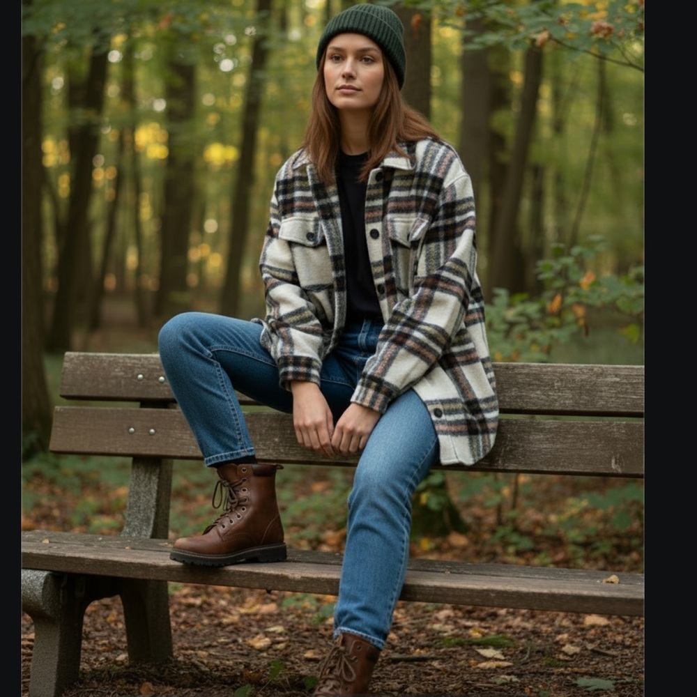 Joie Plaid Button-Up Shirt Jacket